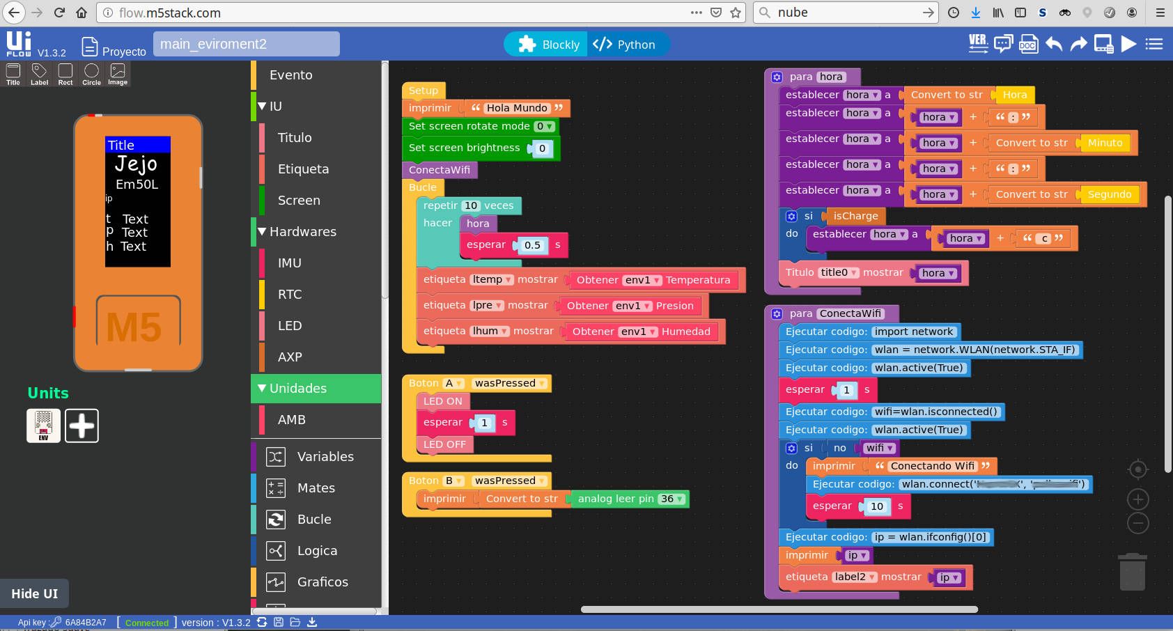 UiFlow Codigo Est Meteorologica 